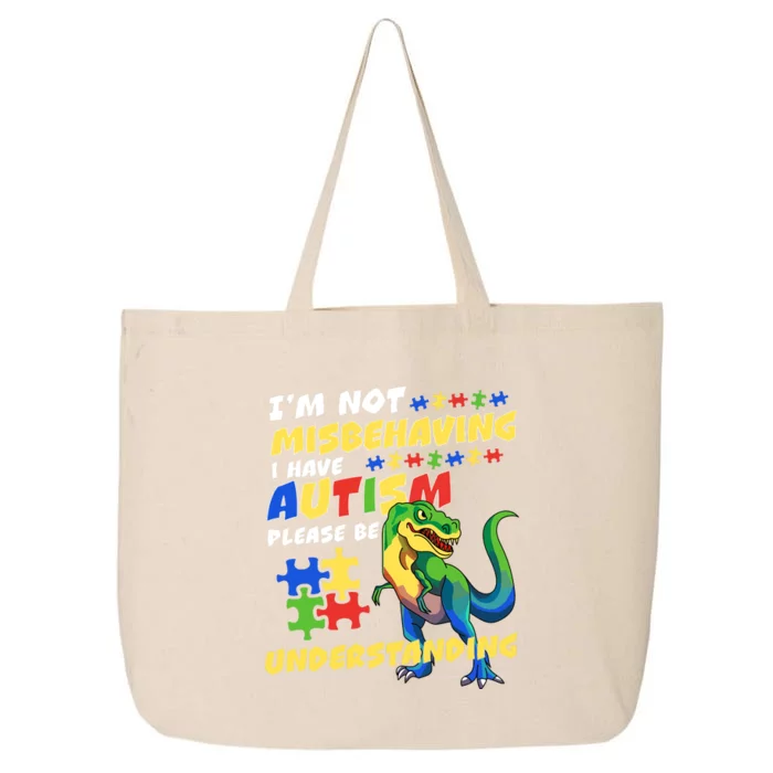 Autism Awareness Im Not Misbehaving I Have Autism Dinosaur 25L Jumbo Tote