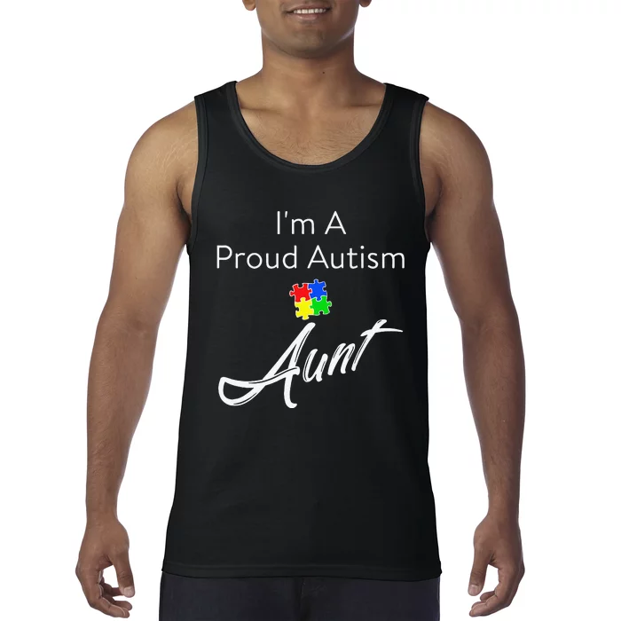 Autism Awareness I'm A Proud Autism Aunt Tee Tank Top