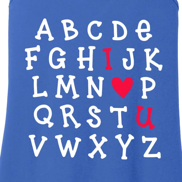 Alphabet Abc I Love You Valentines Day Heart English Teacher Gift Ladies Essential Tank