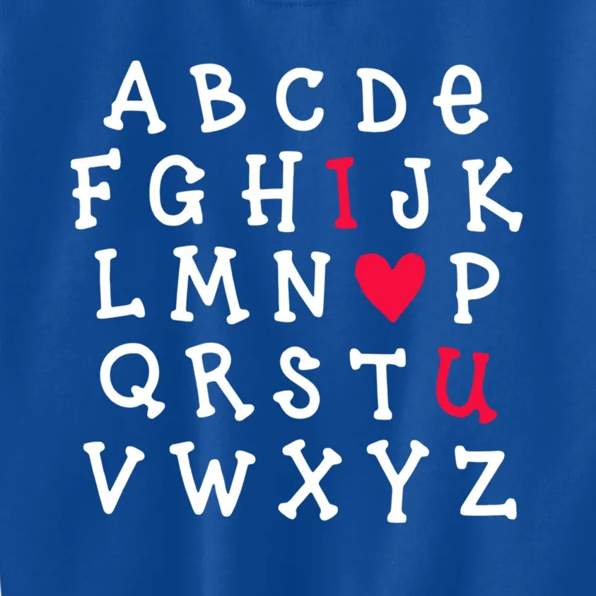 Alphabet Abc I Love You Valentines Day Heart English Teacher Gift Kids Sweatshirt