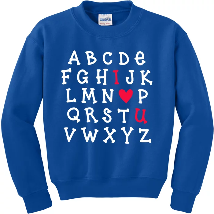 Alphabet Abc I Love You Valentines Day Heart English Teacher Gift Kids Sweatshirt