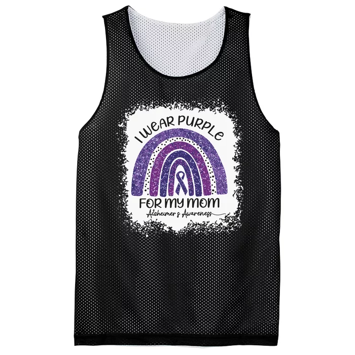 Alzheimer’S Awareness I Wear Purple For My Mom Purple Rainbow Mesh Reversible Basketball Jersey Tank