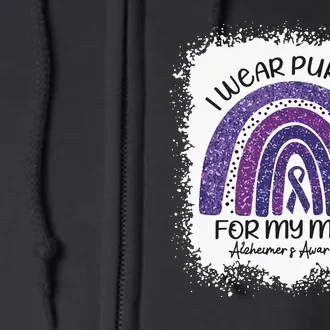 Alzheimer’S Awareness I Wear Purple For My Mom Purple Rainbow Full Zip Hoodie