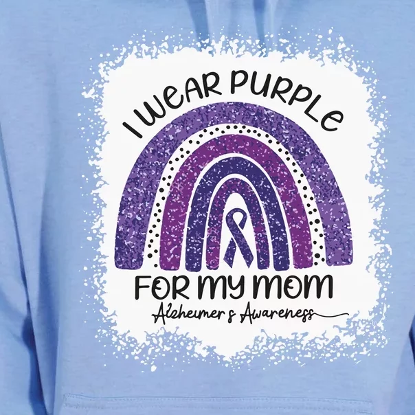 Alzheimer’S Awareness I Wear Purple For My Mom Purple Rainbow Unisex Surf Hoodie