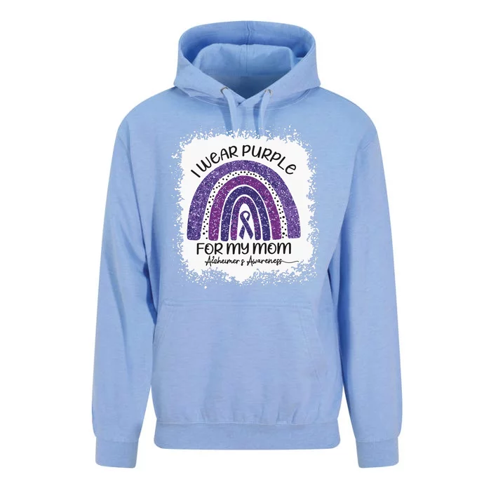 Alzheimer’S Awareness I Wear Purple For My Mom Purple Rainbow Unisex Surf Hoodie