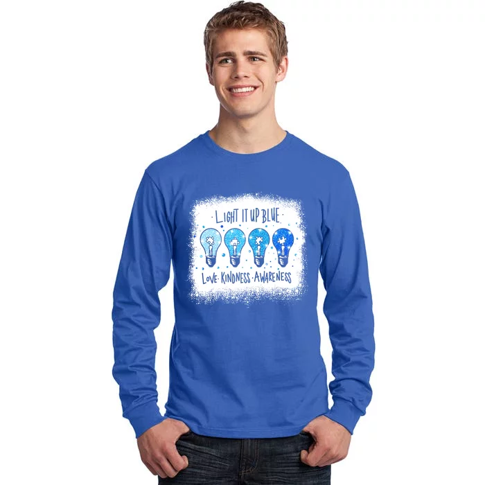 Autism Awareness I Light It Up Blue Meaningful Gift Tall Long Sleeve T-Shirt