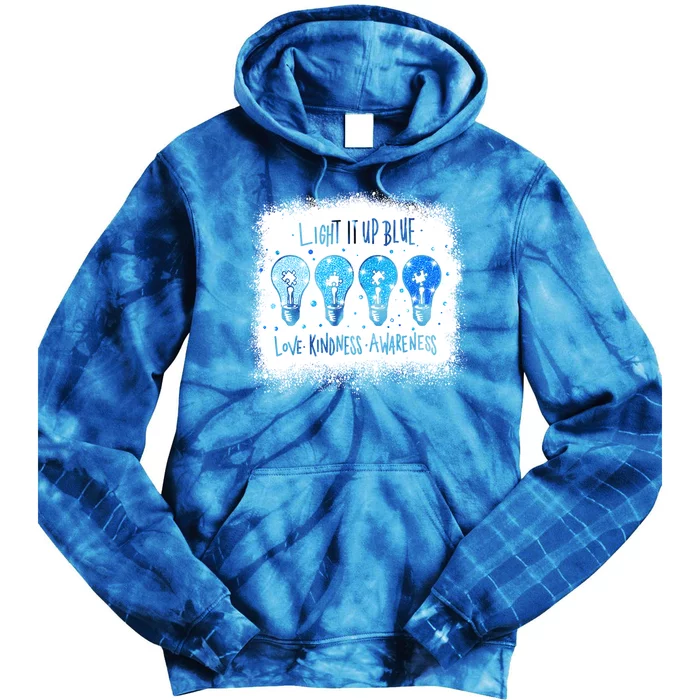 Autism Awareness I Light It Up Blue Meaningful Gift Tie Dye Hoodie