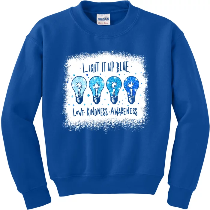 Autism Awareness I Light It Up Blue Meaningful Gift Kids Sweatshirt