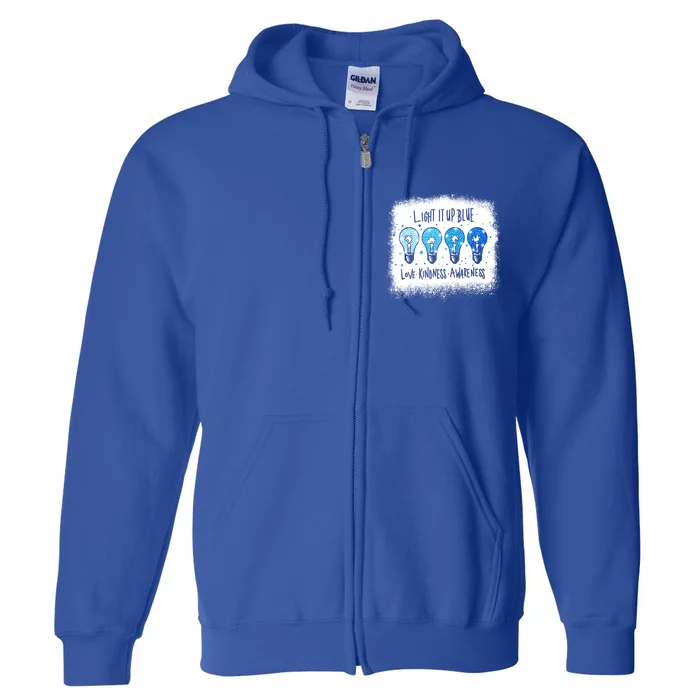 Autism Awareness I Light It Up Blue Meaningful Gift Full Zip Hoodie