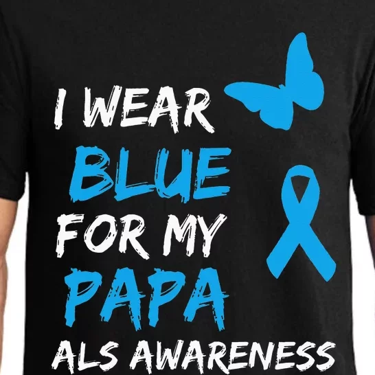 ALS Awareness I Wear Blue For My Papa Ribbon Pajama Set