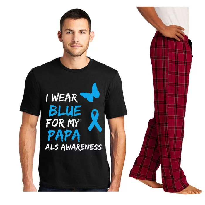 ALS Awareness I Wear Blue For My Papa Ribbon Pajama Set