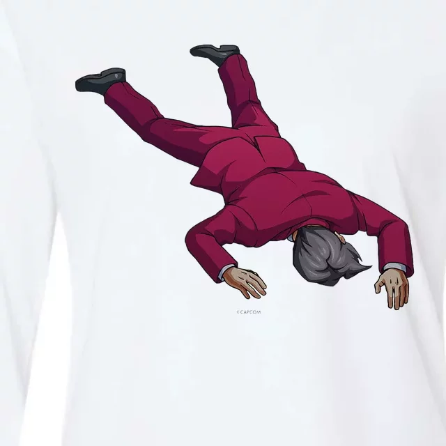 Ace Attorney Investigations Collection Faceplant Edgeworth Womens Cotton Relaxed Long Sleeve T-Shirt