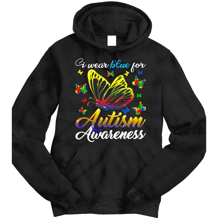 Autism Awareness I Wear Blue For Autism Family Support Tie Dye Hoodie