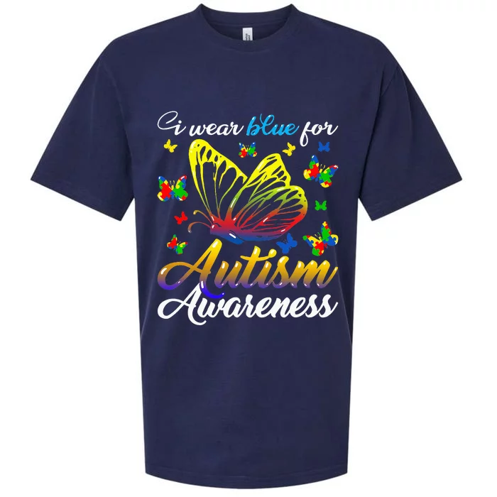 Autism Awareness I Wear Blue For Autism Family Support Sueded Cloud Jersey T-Shirt