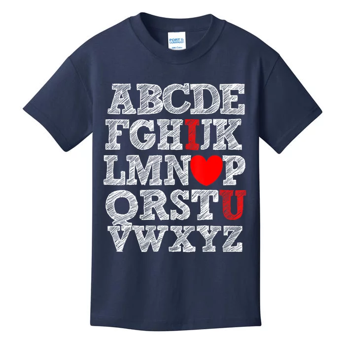 Alphabet ABC I Love You Valentines Day I Heart You Kids T-Shirt