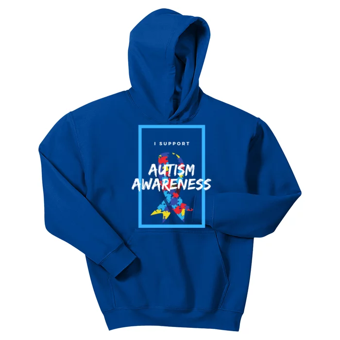 Autism Awareness I Support Autism Awareness Choose Kind Great Gift Kids Hoodie