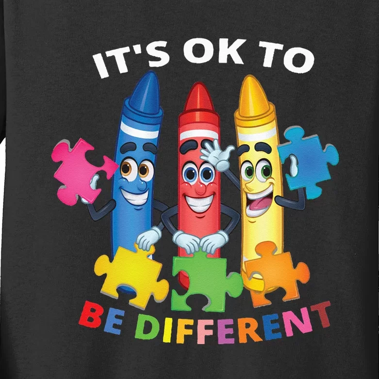 Autism Awareness It's Ok To Be Different Autistic Be Unique Kids Long Sleeve Shirt