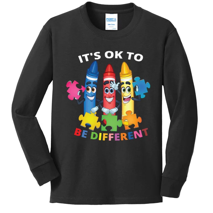 Autism Awareness It's Ok To Be Different Autistic Be Unique Kids Long Sleeve Shirt