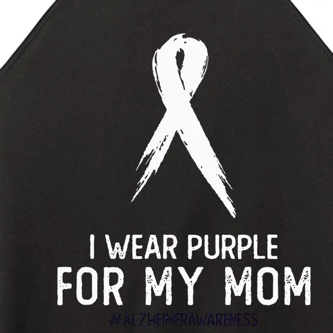 Alzheimers Awareness I Wear Purple For My Mom Cute Purple Women’s Perfect Tri Rocker Tank