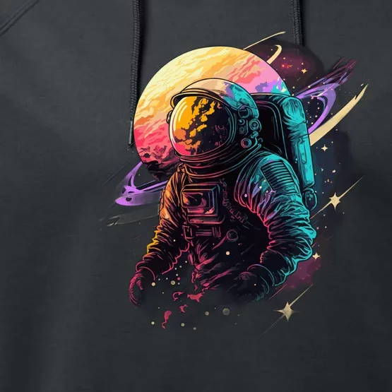 An Astronaut In Outer Space Performance Fleece Hoodie