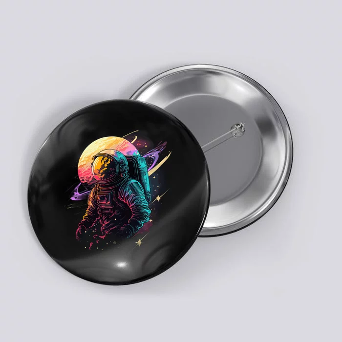 An Astronaut In Outer Space Button