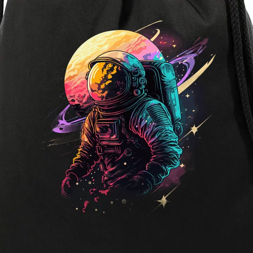 An Astronaut In Outer Space Drawstring Bag