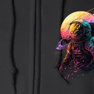 An Astronaut In Outer Space Full Zip Hoodie