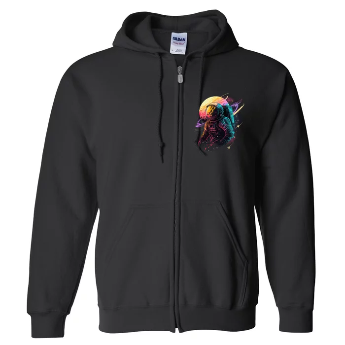 An Astronaut In Outer Space Full Zip Hoodie