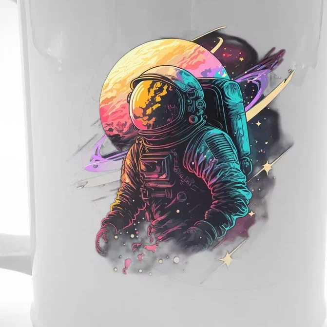 An Astronaut In Outer Space Front & Back Beer Stein