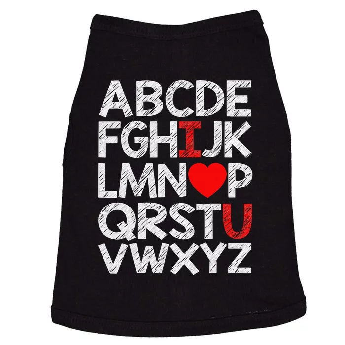 Alphabet ABC I Love You Valentines Day Heart Doggie Tank