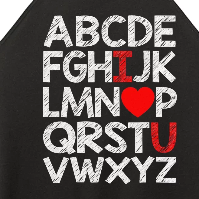 Alphabet ABC I Love You Valentines Day Heart Women’s Perfect Tri Rocker Tank