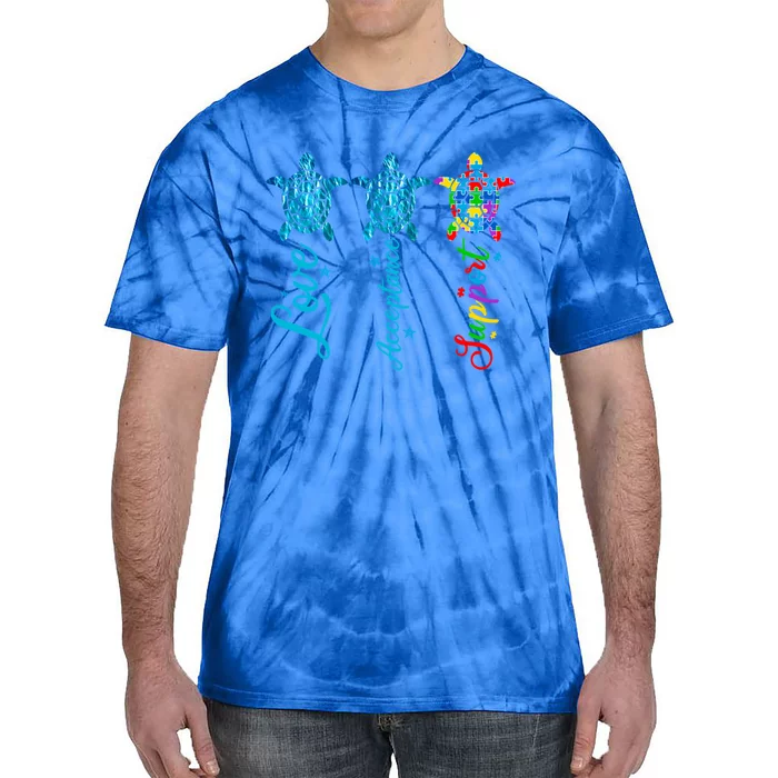 Autism Awareness Its Ok To Be Autism Different Turtle Gift Tie-Dye T-Shirt