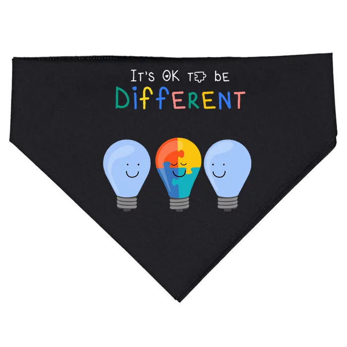 Autism Awareness It's ok to be Different Autism Awareness USA-Made Doggie Bandana