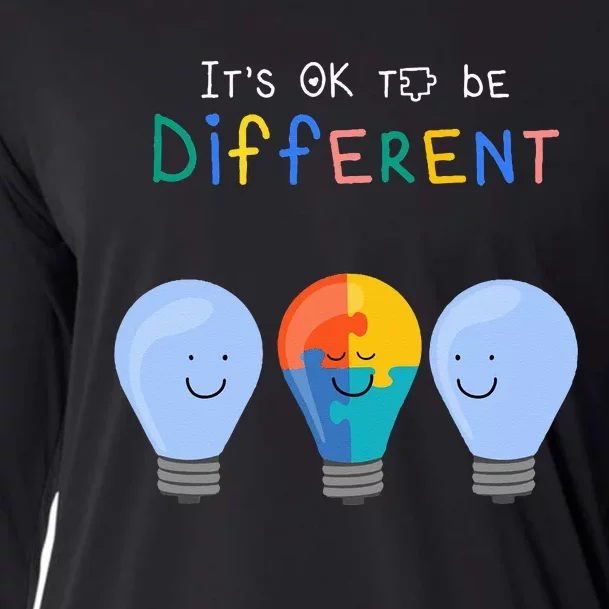 Autism Awareness It's ok to be Different Autism Awareness Cooling Performance Long Sleeve Crew