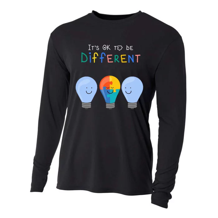 Autism Awareness It's ok to be Different Autism Awareness Cooling Performance Long Sleeve Crew