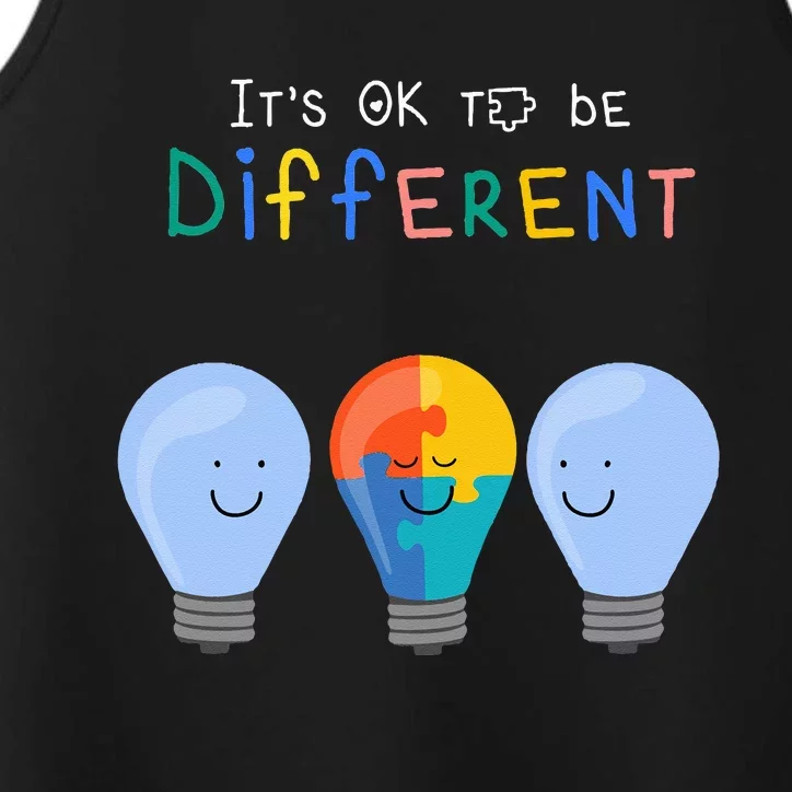 Autism Awareness It's ok to be Different Autism Awareness Performance Tank