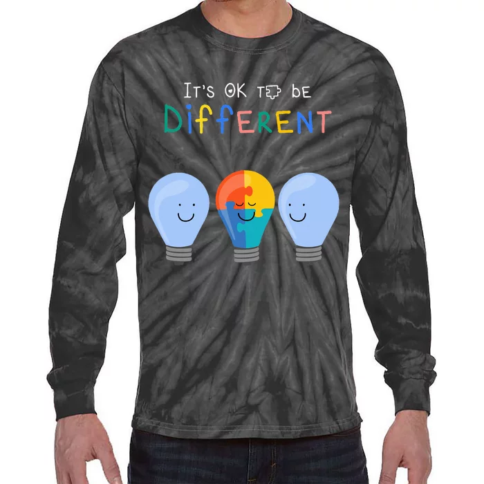 Autism Awareness It's ok to be Different Autism Awareness Tie-Dye Long Sleeve Shirt