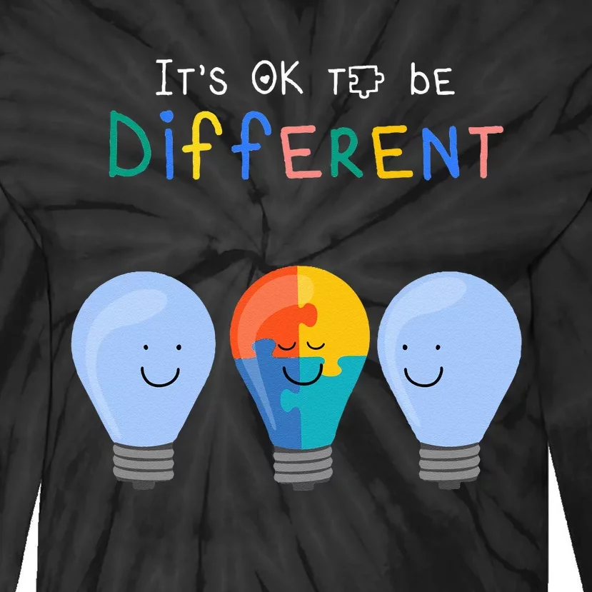 Autism Awareness It's ok to be Different Autism Awareness Tie-Dye Long Sleeve Shirt