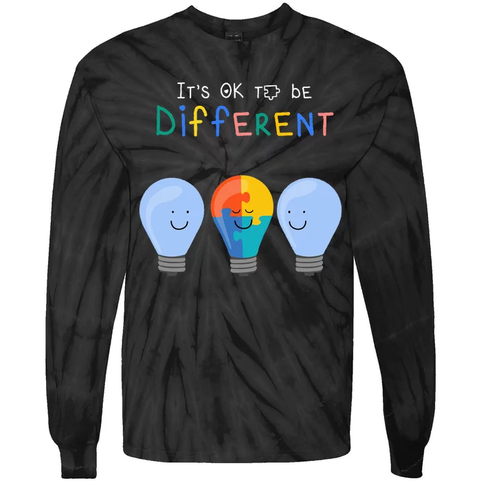 Autism Awareness It's ok to be Different Autism Awareness Tie-Dye Long Sleeve Shirt