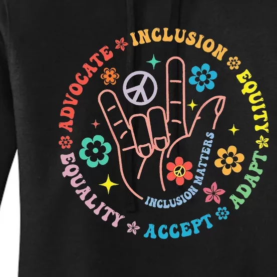 Autism Awareness Inclusion Matters Teacher Women's Pullover Hoodie