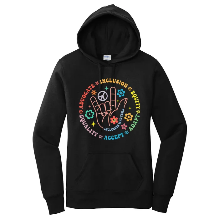 Autism Awareness Inclusion Matters Teacher Women's Pullover Hoodie