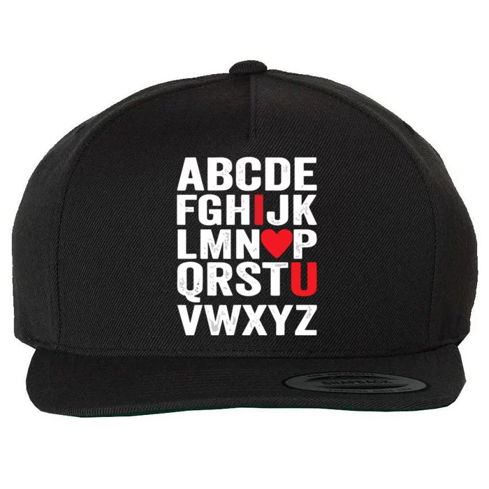 Abc Alphabet I Love You Valentines Day Teacher Wool Snapback Cap