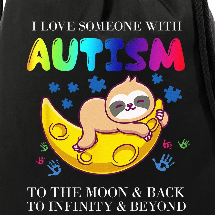 Autism Awareness I Love Someone With Autism Drawstring Bag