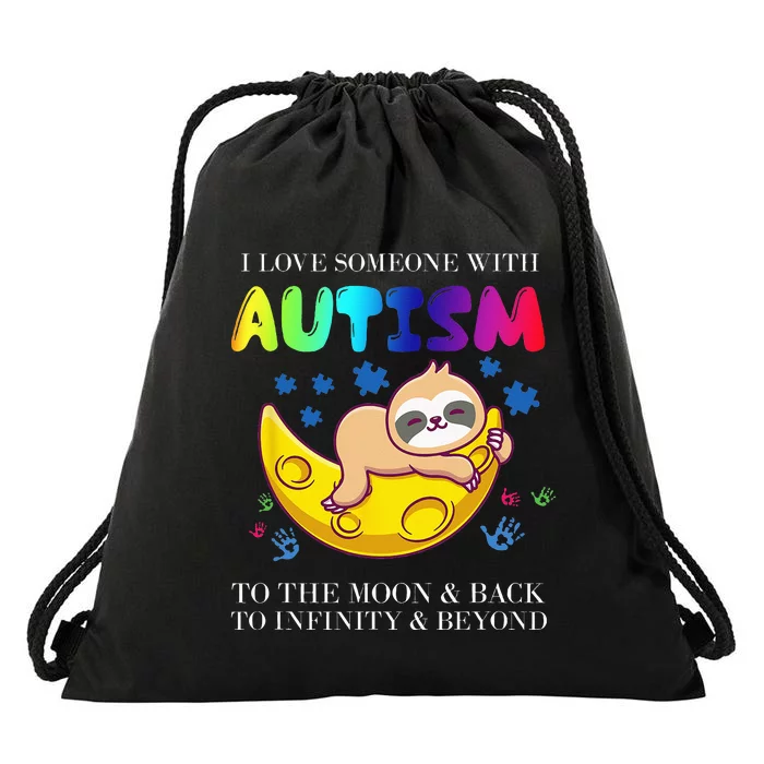 Autism Awareness I Love Someone With Autism Drawstring Bag