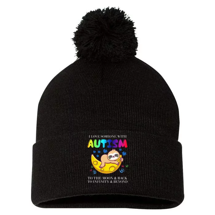 Autism Awareness I Love Someone With Autism Pom Pom 12in Knit Beanie