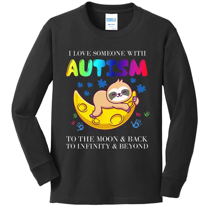 Autism Awareness I Love Someone With Autism Kids Long Sleeve Shirt