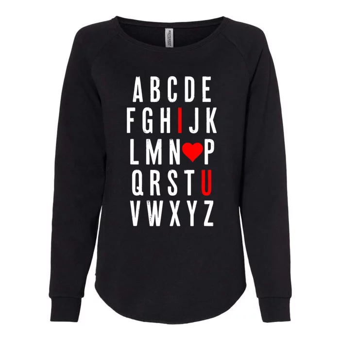 Abc Alphabet I Love You English Teacher Valentines Day Gift Womens California Wash Sweatshirt