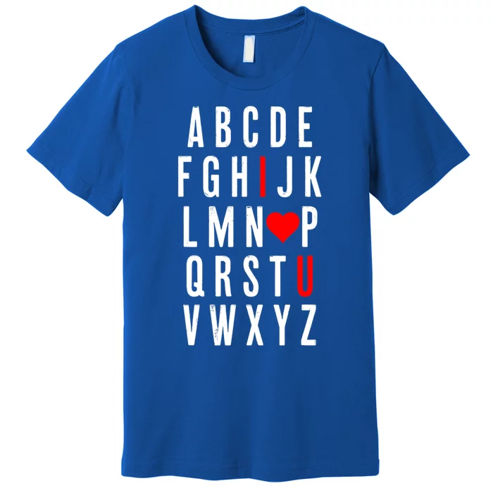 Abc Alphabet I Love You English Teacher Valentines Day Gift Premium T-Shirt