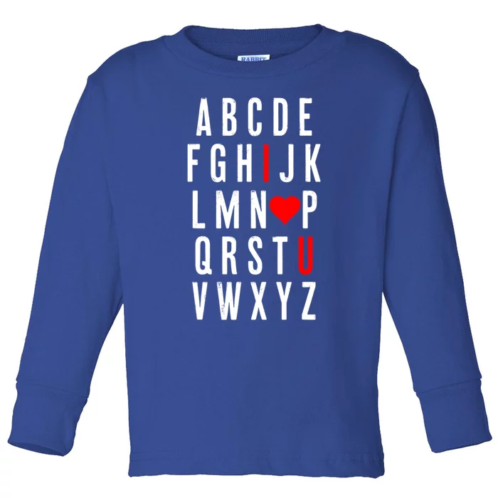 Abc Alphabet I Love You English Teacher Valentines Day Gift Toddler Long Sleeve Shirt