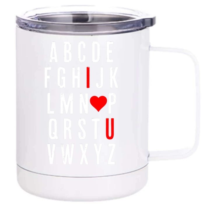 Abc Alphabet I Love You English Teacher Valentines Day Gift Front & Back 12oz Stainless Steel Tumbler Cup